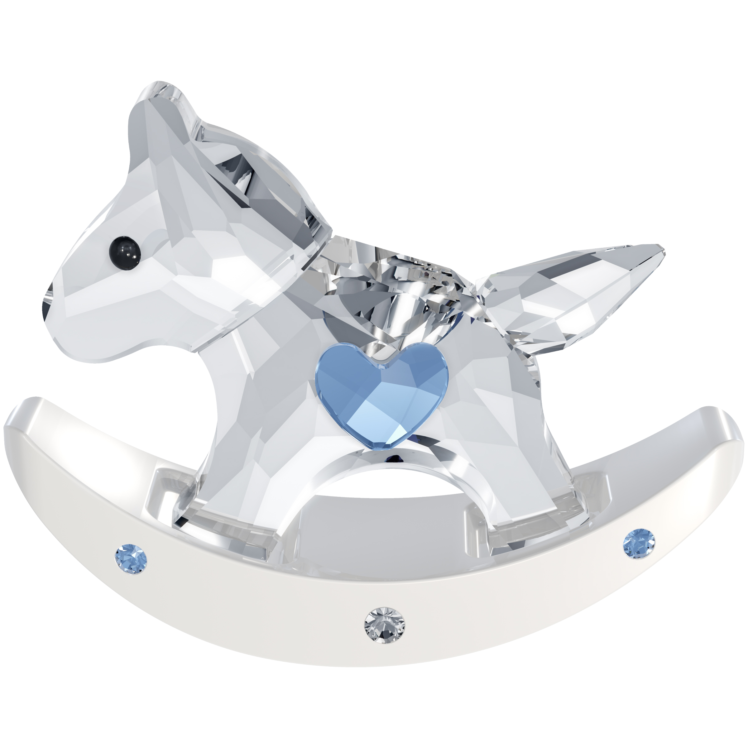 Swarovski Crystal Figurine ROCKING HORSE Blue Baby Boy 1194059