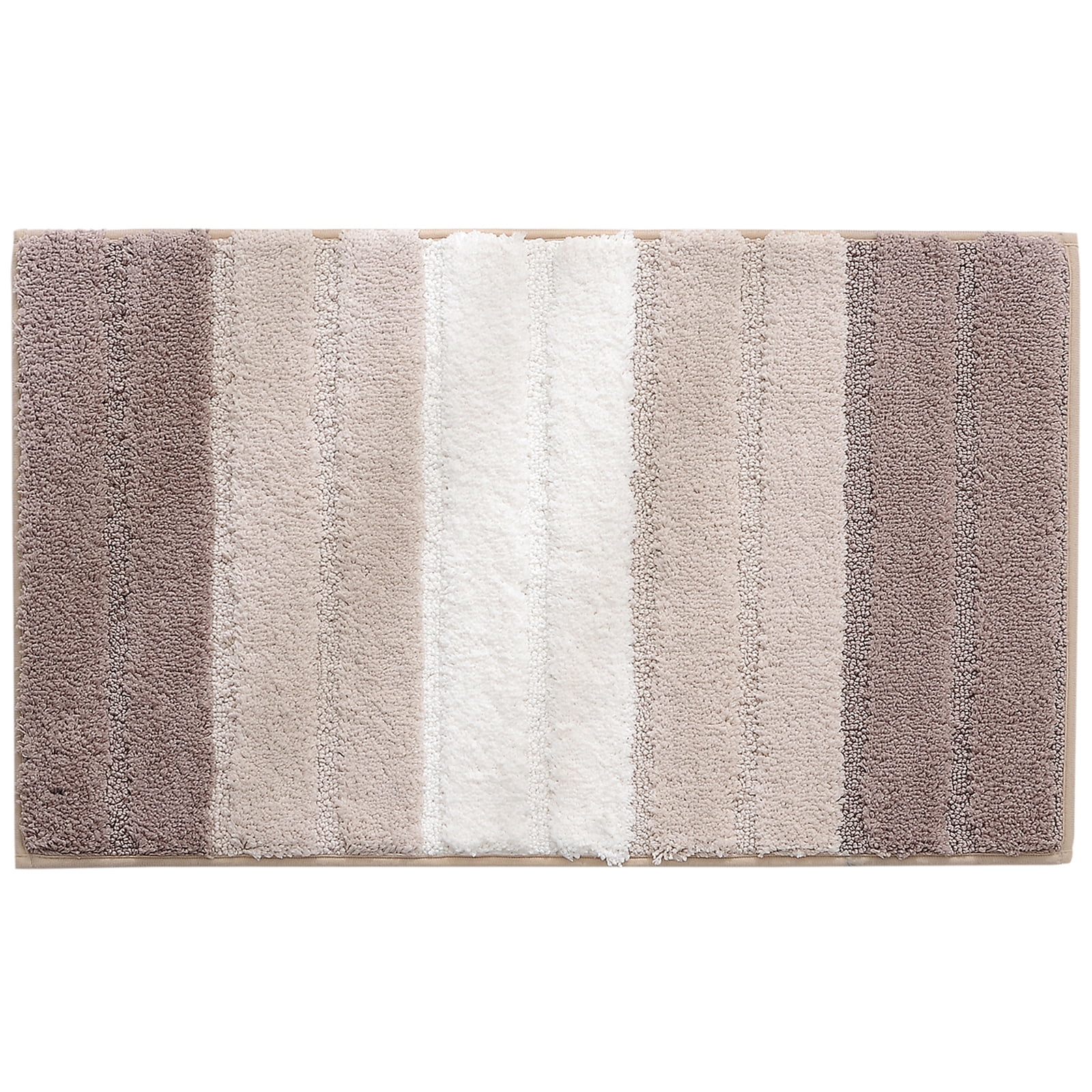 Striped Bathroom Rug Gradient Bath Mat Non-Slip Door Mats Soft Shaggy Thick Bath Rugs Absorbent machine washable Floor Mats for Bath Room, Toilet, Bedroom, Kitchen，20''x 32''，Brown