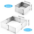 thumbnail image 1 of Adjustable Square Cake Mold Stainless Steel Mousse Cake Pastry mold ;adjustable cake mould Telescopic Mould Baking Tool, Small, 1 of 8
