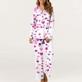 thumbnail image 4 of MIUOWANP Two Piece Womens Pajama Sets Women's Valentine's Day Printed Pajama Set For Daily Home Wear With Pocket Hot Pink XXL, 4 of 5
