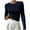 Navy, variant on VEKDONE Women's Long Sleeve Ribbed Knit Crop Tops Casual Crew Neck Slim Fitted Tunic Tops Exposed Seams Basic Tee Solid Color Tight Shirts