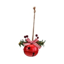 Christmas Bell Ornaments Christmas Decoration Doorbells Christmas Tree Bells Pendants for Wreath Porch Christmas Holiday Home Round Bell Red