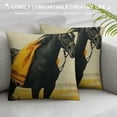 thumbnail image 3 of Shiartex Square Pillow Cover Decorative Throw Pillowcase, Farmhouse Horse  18x18in, 3 of 5