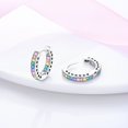 thumbnail image 5 of NARMO 925 Sterling Silver Round Colorful 5A Zircon Hoop Earrings 5A Zircon for Women Jewelry Making, 5 of 6
