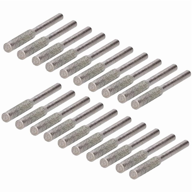 20 Pieces Diamond Chainsaw Sharpener, Diamond Chainsaw Sharpener Burr Sharpening Stone for Chainsaws Stone File for Chainsaws 5.5mm (Silver)