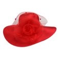 thumbnail image 1 of Sombrero para el sol Chic Headwear Braid Hat Malla Centro Floral Rojo, 1 of 1