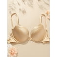 thumbnail image 4 of Deyllo Women's Push Up T-Shirt Bras Full Cup Padded Plunge Underwire Support Lift Up Add One Cup Seamless Bra,Nude 38C, 4 of 13