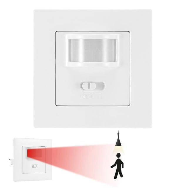 Interruptor De Sensor De Movimiento Pir Infrarrojo Interruptor De Bombilla De Lámpara De Pared Empotrada Interruptor De Encendido/Apagado E Interruptor De Bombilla Pir Moyic HA013002-00