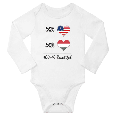 

50% Hungarian + 50% American = 100+% Beautiful Baby Long Sleeve Bodysuit (White 18 Months)