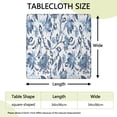 thumbnail image 2 of Blue Floral Leaf Pattern Square Fitted Tablecloth with Elastic Edge,Square Table Cover,Washable Elastic Table Cover for Home Kitchen Party Decor 34"x34", 2 of 6