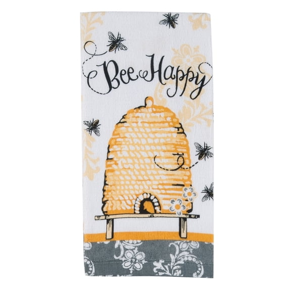 Kay Dee Designs Queen Bee Terry Kitchen Towel One Size Grey/yellow/white