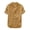 Yellow, variant on WREESH Men's Casual Solid Color Button Down Shirts Short Sleeve with Round Collar Button Closure Hawaiian Shirts Khaki