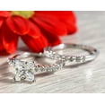 thumbnail image 3 of Silver & Stone Jewels Classic 14K White Gold Finish Silver Princess Cut CZ Bridal Ring Set, 3 of 4