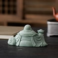 thumbnail image 4 of Escultura de piedra arenisca verde, figura de Buda Maitreya, 12,5 cm, 4 of 4