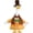 Orange, variant on Christmas Porch Goose Outfit Red Tunic with Green Fluffy Trim and Matching Santa Hat Cute Holiday Decor for 23 Inch Front Porch Lawn Statue