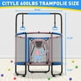 thumbnail image 5 of CITYLE Trampoline for Kids 600LBS 60'' 5FT Toddler Trampoline Indoor Outdoor with Basketball Hoop, Swing, Adjustable Bar, Mini Small Trampoline with Enclosure, Gifts for Toddlers, Boys & Girls, 5 of 8