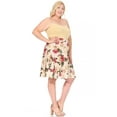 thumbnail image 2 of Moa Collection Women's Basic A-Line Knee Length Elastic High Waist Plus Size Midi Bottom Skirt, 2 of 4