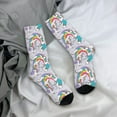 thumbnail image 5 of Vsdgher Unicorn DoingYoga Crew Socks for Men & Women, Breathable Casual Athletic Ankle Socks, 5 of 6