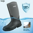 thumbnail image 2 of SMILIN Waterproof Rain Boots for Men, Mid Height Rubber Mud Boots for Outdoor Garden, Gray, Size 14, 2 of 8