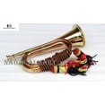 thumbnail image 4 of NauticalMart Heavy Brass And Copper Blowing Bugle Horn 10.6" Inch Signal Musical Instrument Classic Style With Beautiful Colourful Rope Binding, 4 of 5