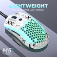 thumbnail image 3 of ZIYOU LANG M5 RGB Lightweight Wired Gaming Mouse with 12000 DPI 6 Programmed Buttons,65G Honeycomb Shell,Pixart 3325(Green), 3 of 9