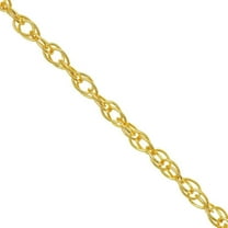 JewelStop 10k Solid Yellow Gold 0.5mm Carded Cable Rope Chain Necklace 18 inches