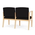 thumbnail image 3 of Amherst Wood Reception Waiting Room 2-Seat Chair / Natural Wood / Black, 3 of 5