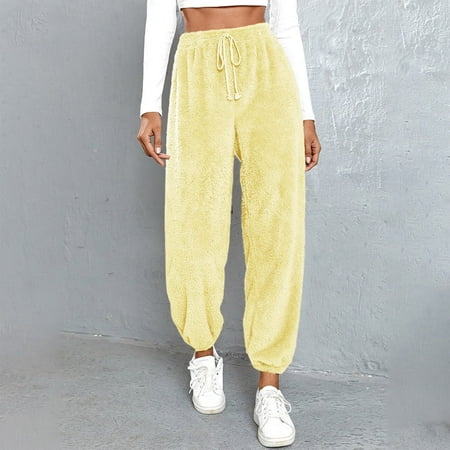 

Zeceouar Winter-Clearance 2022!Women s Solid Winter Plush Pajamas Lounge Pants Plus Size Soft Keep Warm Flannel Pant PJ Sleep Pant for Women
