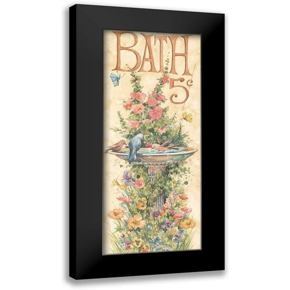 Unknown 8x14 Black Modern Framed Museum Art Print Titled - Bird Bath