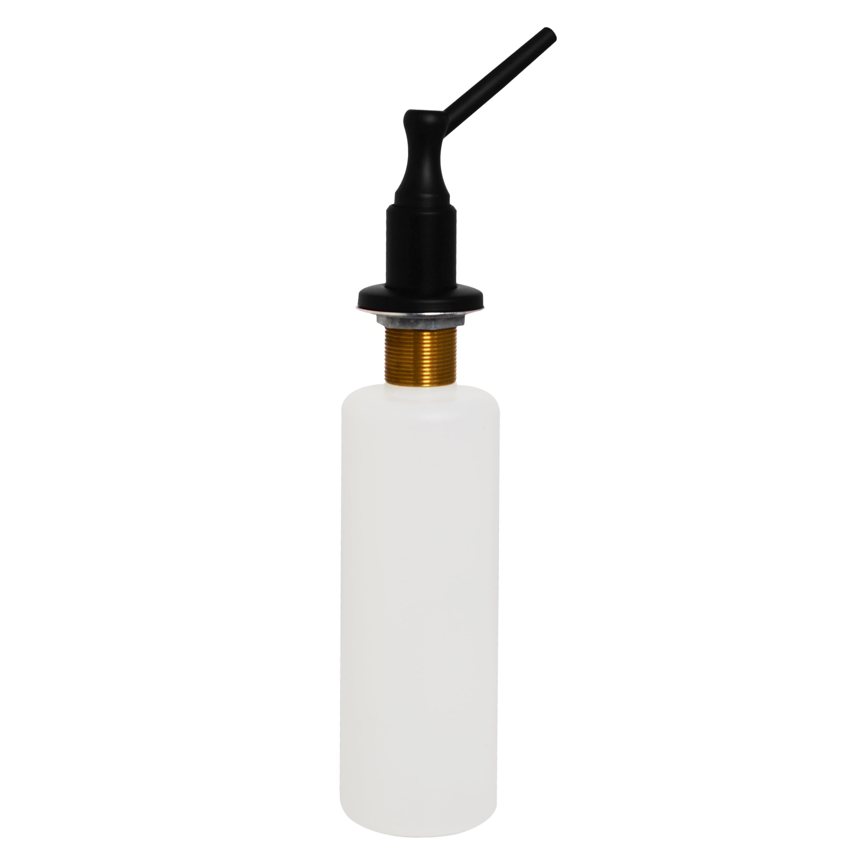 Westbrass Kitchen Sink Deck Mount Liquid Soap Dispenser with Refillable 12 oz Bottle, Matte Black