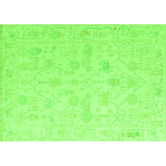 Ahgly Company Indoor Rectangle Oriental Green Traditional Area Rugs, 6' x 9'