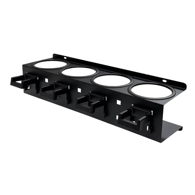 DOLITY Spray Bottle Rack Holder with 5 Square Hooks for Utility Room Workspace Home black 4 holes