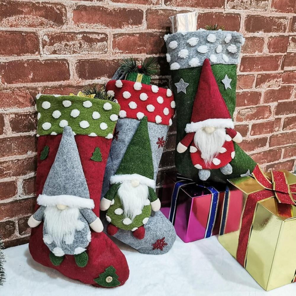 Details about   20‘’ Christmas Stocking Socks Elf Faceless Dolls Christmas Socks New Year Gift 
