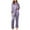 Purple, variant on 2 Piece Sets for Women Fall Floral Linen Pants Set for Women Tall Women Casual Loose Fitting Home Printed Pants Long Sleeve Round-Neck Blouses Sets Get it Fast