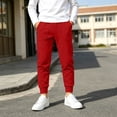 thumbnail image 5 of Jogging Pants for Kids Boys Elastic Waist Sweatpants Fall Winter Sports Casual Stretchy Trousers with Pockets (14-15 Years, Red), 5 of 8