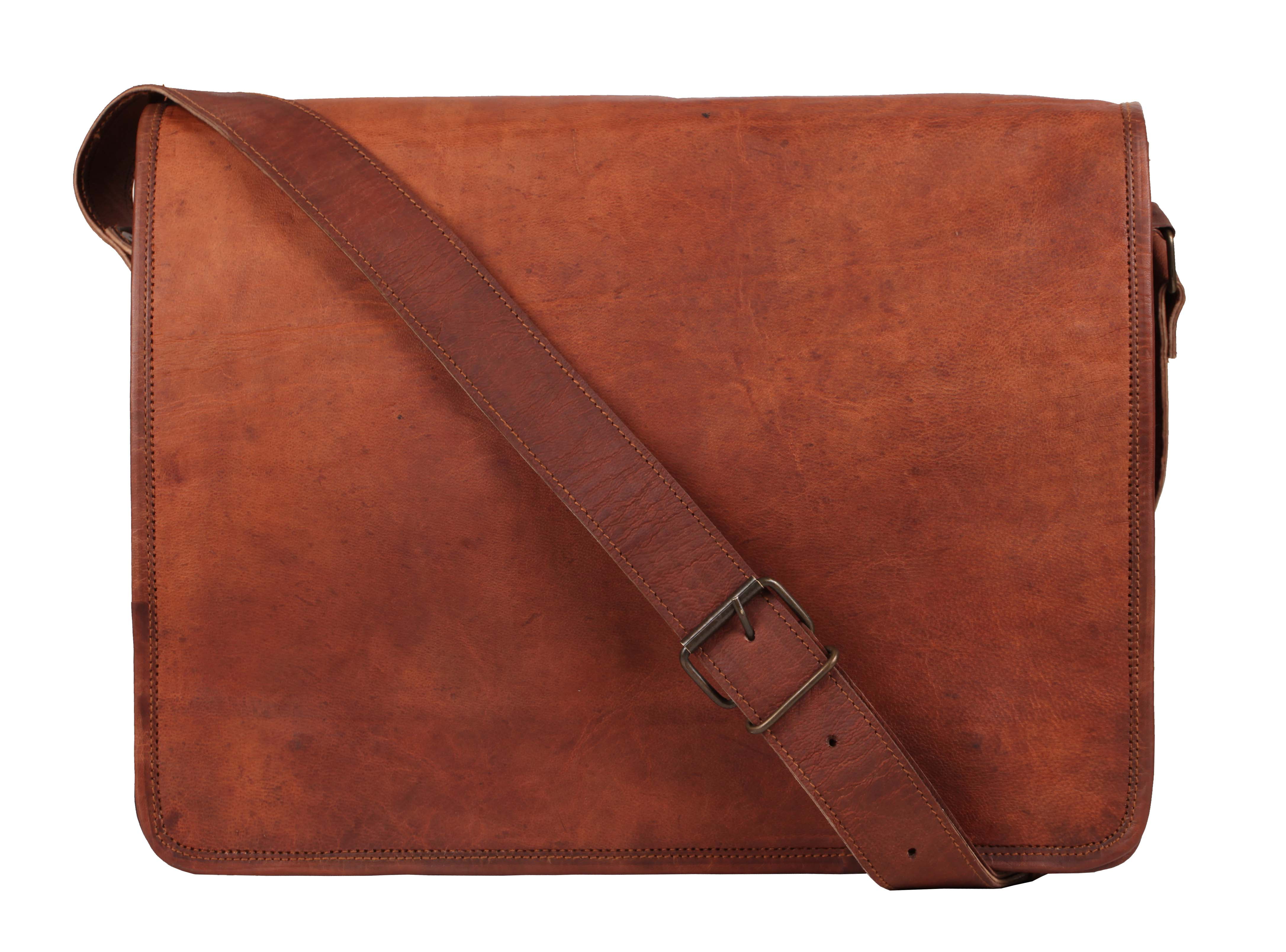 New Women's Vintage Genuine Brown Pure Leather Messenger Shoulder Cross Body Bag 