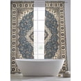 thumbnail image 5 of Sheer Curtains 96 Inches Long 2 Panels, Retro Traditional Ethnic Style Rod Pocket Curtain Voile Draperies, Boho Tribal Abstract Flower Light Filtering Window Treatment for Living Room Bedroom, 5 of 8