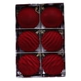 thumbnail image 4 of 6 bolas navideñas de 3 pulgadas con flocado, colgantes decorativos versátiles para decoración navideña, accesorios para fiestas en hogar. Rojo, 4 of 8
