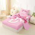 thumbnail image 2 of Erosebridal Girls Bowknot Personalized Gifts Twin Sheet Sets,Pink Alphabet D Print Bedding For Kids 3-Piece, 2 of 6