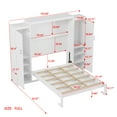 thumbnail image 4 of Full Size Murphy Bed with Two Wardrobe and Storage Shelf, Wall Bed Frame Folding into Cabinet Design, Multifunctional Wood Foldable Platform Bed for Guest-Room, Bedroom, White, 4 of 8