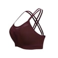 thumbnail image 4 of Hontri Women's Solid Color Underwire Bra - Large Size Hollow Sports Brown M, 4 of 8