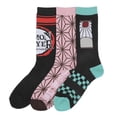 thumbnail image 1 of Bioworld Demon Slayer: calcetines deportivos de caña media para hombre, 3 pares, 1 of 5