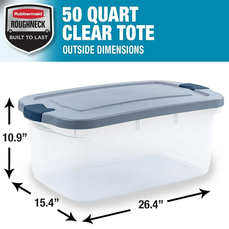 Rubbermaid 50 Roughneck Clear Tote Storage Bin Break