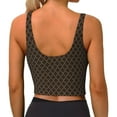 thumbnail image 3 of Vsdgher Brown Moroccan Trellis Print Women Sleeveless Athletic Tank Top Built-in Bra Camisole Sports Vest for Yoga Running Fitness Exercise with Removable Pads, 3 of 8