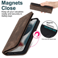 thumbnail image 2 of Funda de cuero para teléfono móvil iPhone 14 con carga inalámbrica, funda para teléfono móvil Apple 12, funda protectora multifuncional magnética 13, 2 of 6