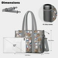 thumbnail image 5 of Teacher Tote Bag,Baseball Items Pattern Teacher Utility Tote Bag,Large Work Tote Bags for Women with Multiple Pockets,Top Zipper Closure,13.8x10.6x6.7 Inch, 5 of 5