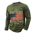 thumbnail image 3 of 250 Anniversary Sporty Long Sleeve T Shirt Athletic Fit Crew Neck 250Th Graphic Tees Men Army Green L, 3 of 6