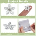 thumbnail image 4 of 12 Pcs Crystal Flower Buttons 20mm Alloy Rhinestone Five Petal Flower Shank Buttons Silver Floral Shape Sewing Buttons Decorative Knitting Craft Buttons for Clothing DIY Decoration, 4 of 6