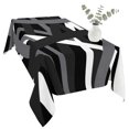 thumbnail image 2 of Gray Black Geometric Table Cloth Waterproof Tablecloths, Modern Art Abstract Grey Line Tablecloth Dining Table Cover for Kitchen Party Tabletop Outdoor, Rectangle Tablecloth 60x120 Inch, 2 of 9