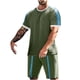 thumbnail image 1 of Conjunto de Manga Corta Y Pantalones Cortos de 2 Piezas, Juego de Jogger Casual de Color Sólido para Hombres, 1 of 6